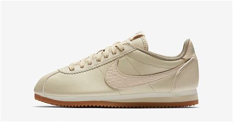 Womens Nike Classic Cortez Leather Lux Weave Oatmeal